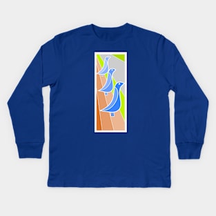 1970s birds Kids Long Sleeve T-Shirt